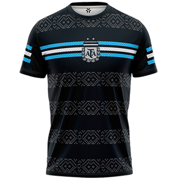 Argentina concept jersey maglia da calcio da uomo nera da calcio divisa da calcio 2022